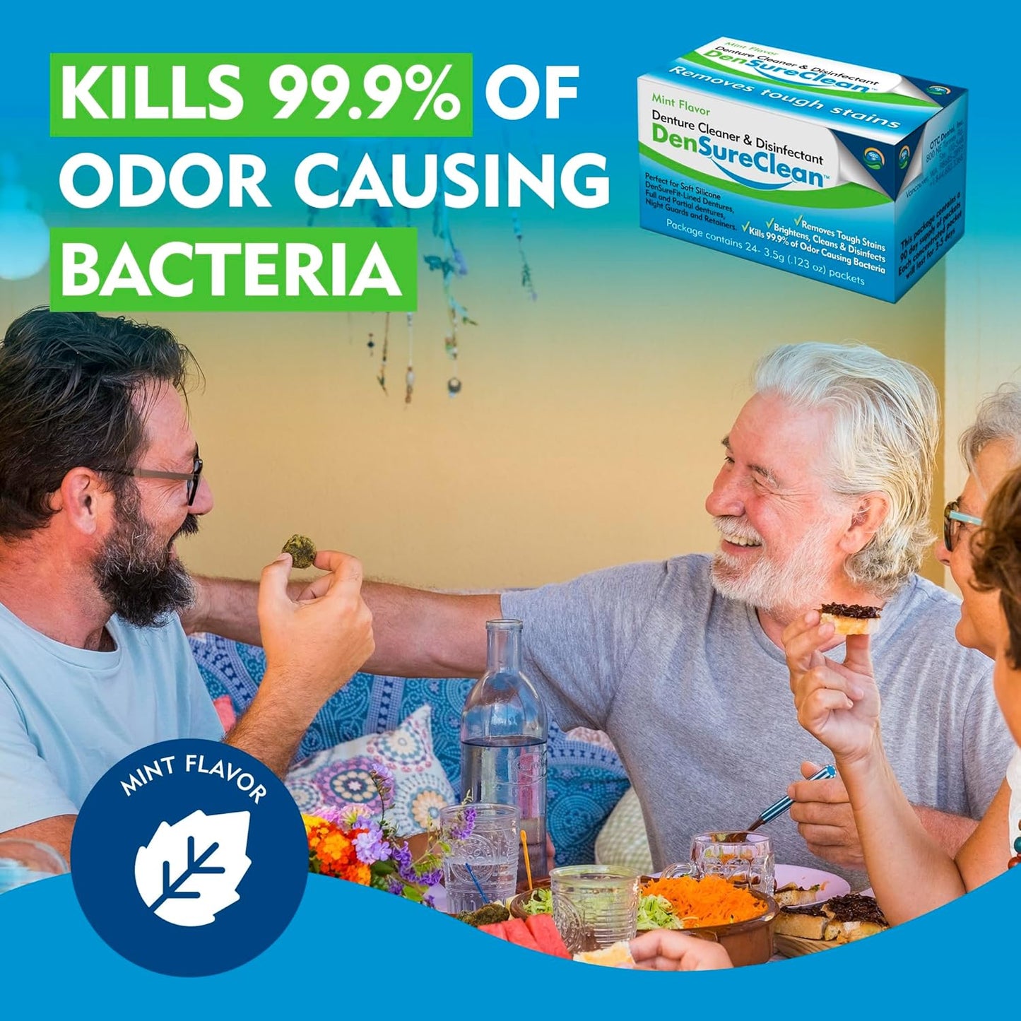 DenSureClean: Denture Cleaner, Brightener, Deodorizer & Disinfectant